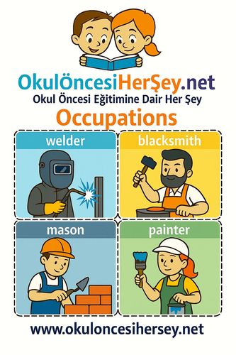 Çocuklar İçin  İngilizce Meslekler Flashkart  