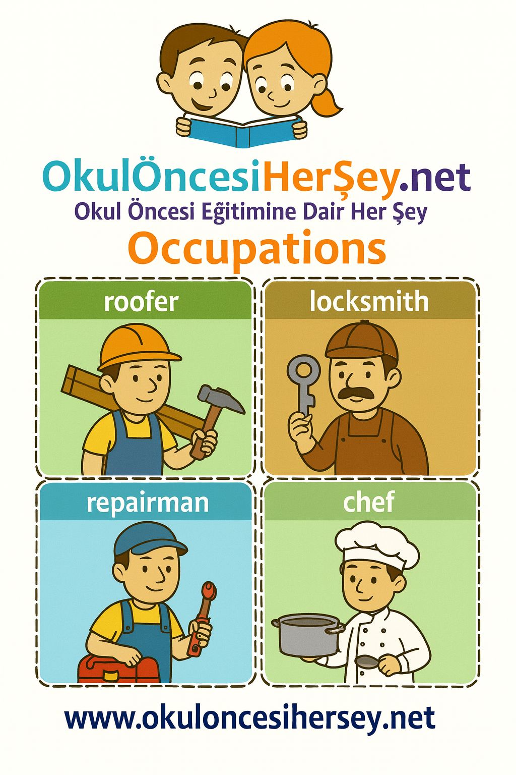 İngilizce Meslekler Flashkart