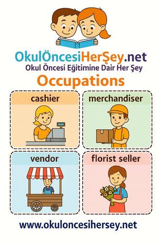 Çocuklar İçin  İngilizce Meslekler Flashkart  