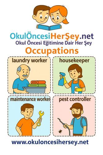 Çocuklar İçin  İngilizce Meslekler Flashkart  