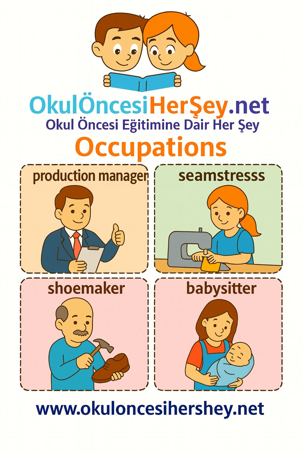 İngilizce Meslekler Flashkart