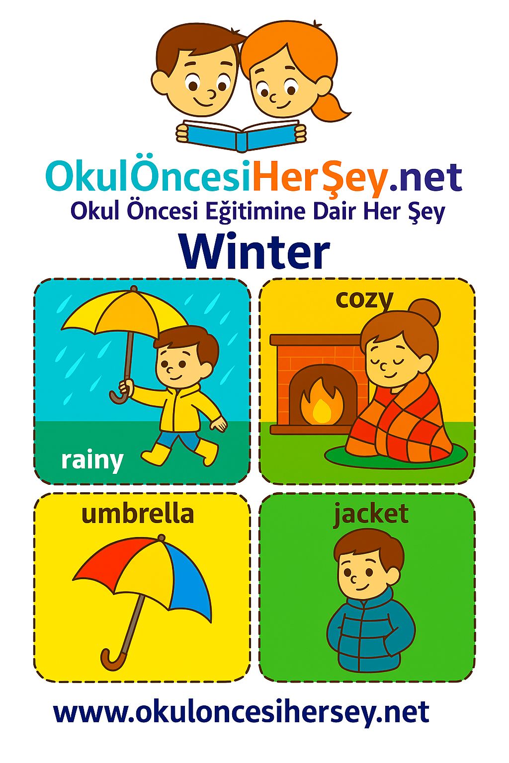 Çocuklar İçin  Mevsimler Flashkart  