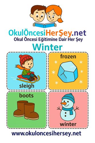 Çocuklar İçin  İngilizce Mevsimler Flashkart  