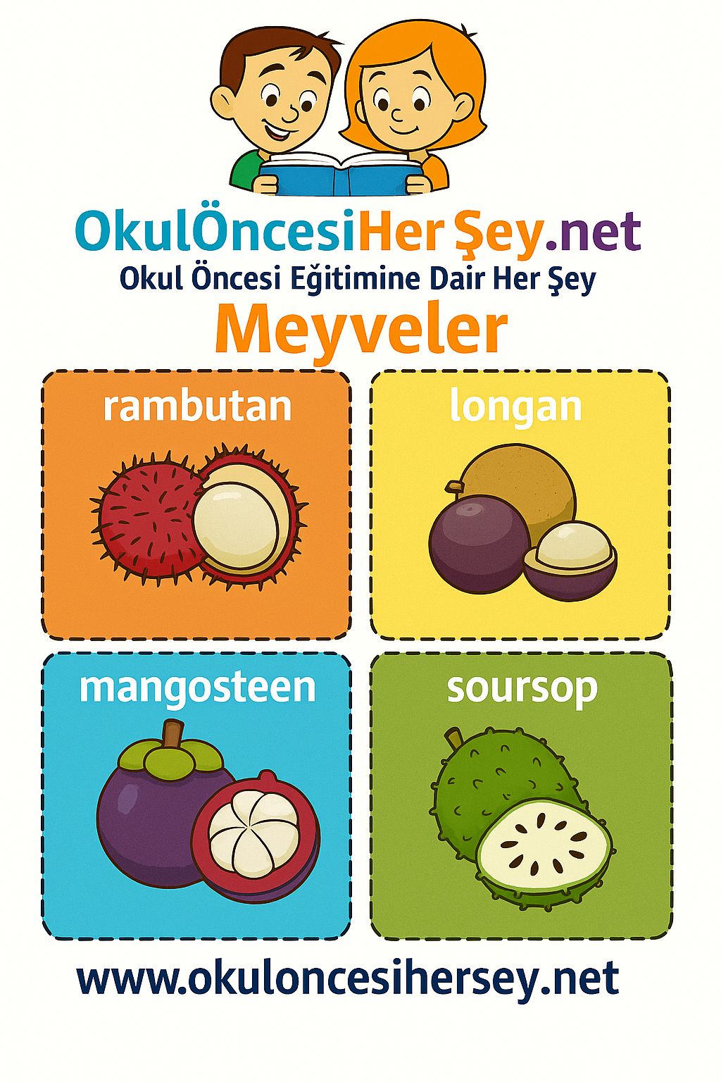 İngilizce Meyveler Flashkart