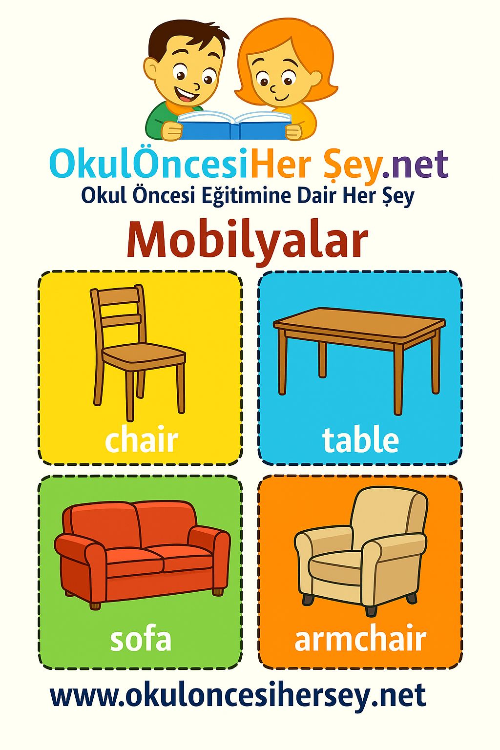 İngilizce Mobilya Flashkart