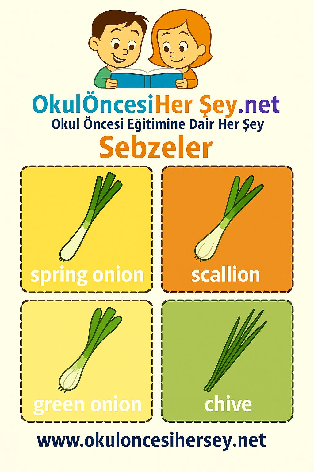 İngilizce Sebzeler Flashkart