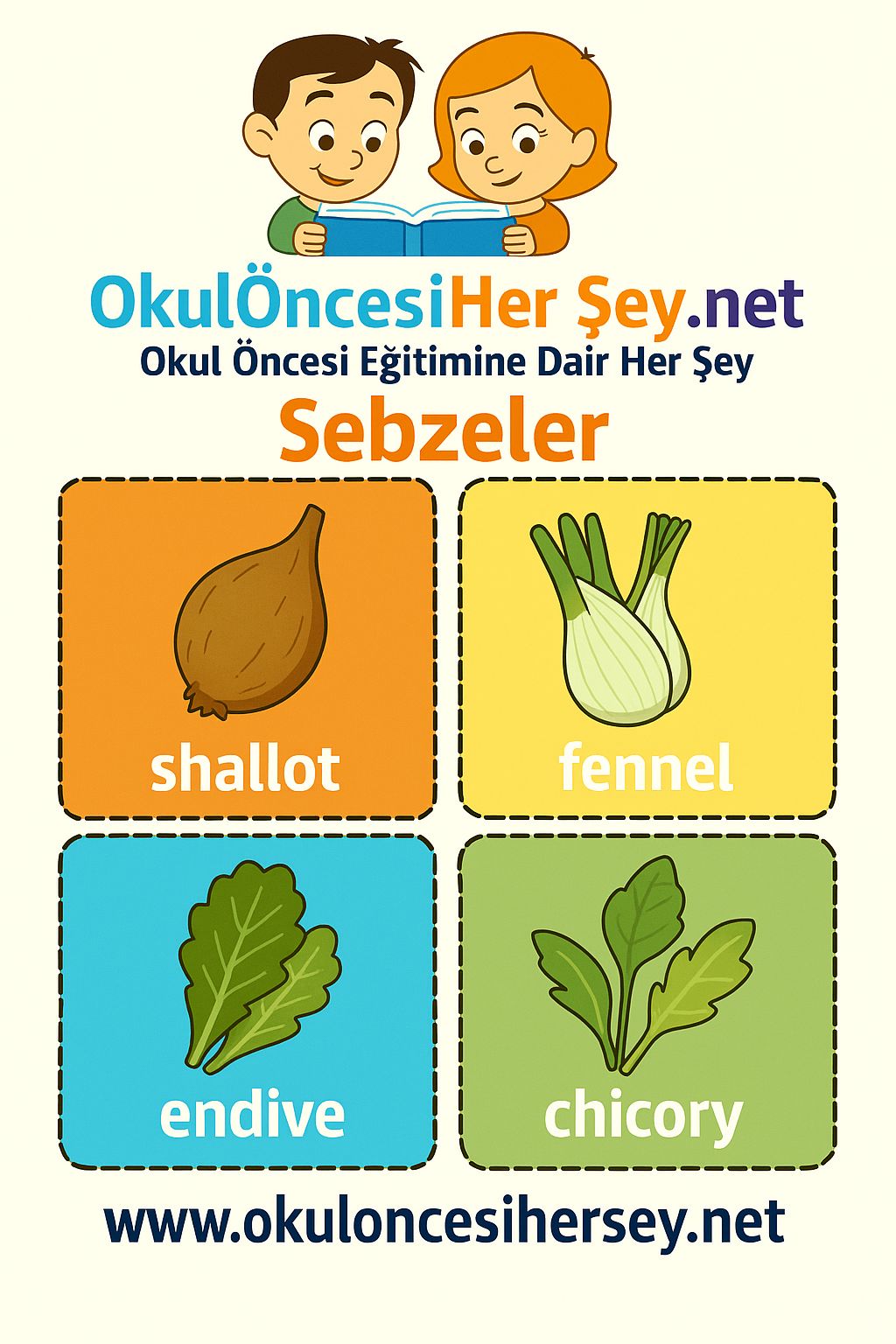 İngilizce Sebzeler Flashkart