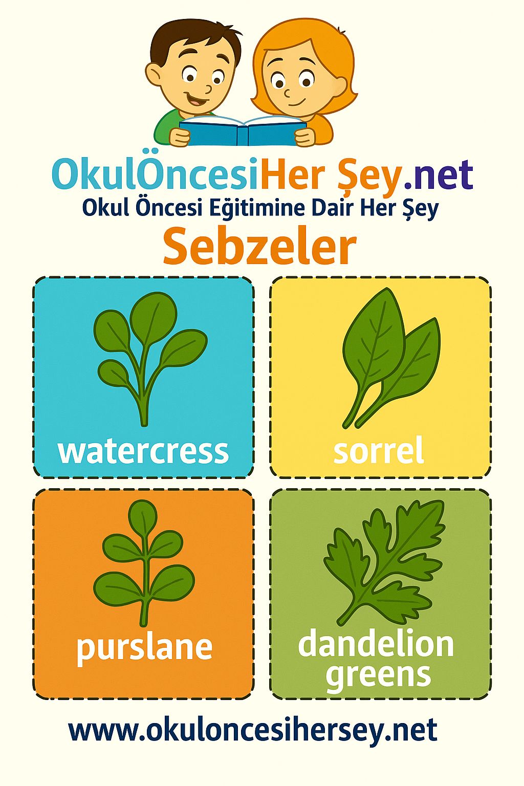 İngilizce Sebzeler Flashkart