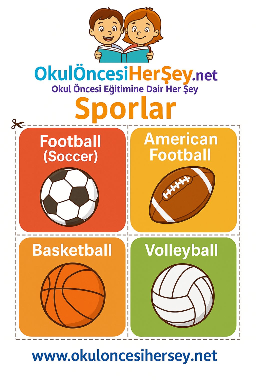 Çocuklar İçin  Spor Dalları Flashkart  