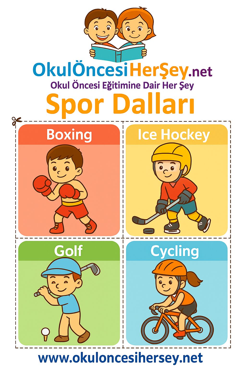 Çocuklar İçin  Spor Dalları Flashkart  