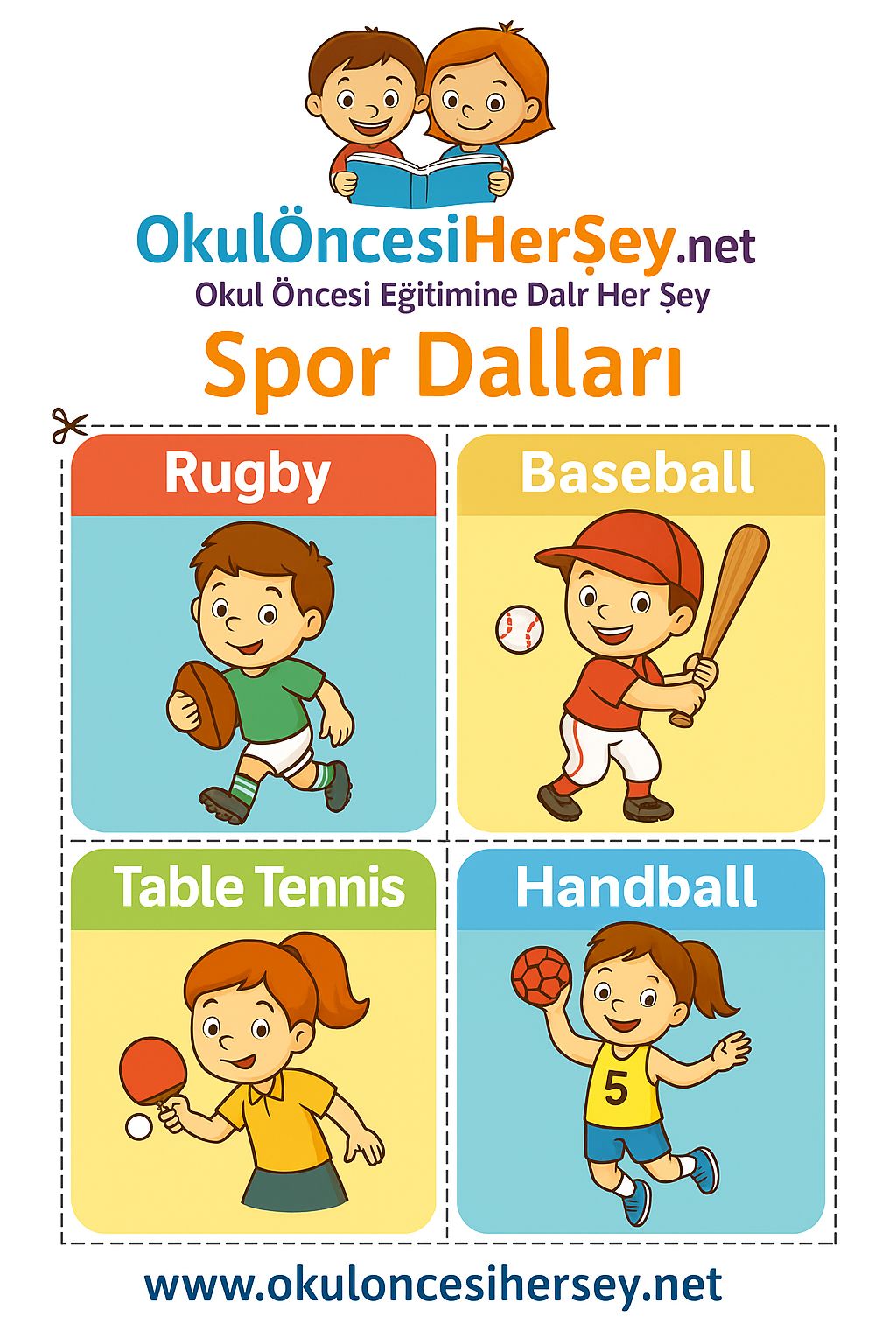 Çocuklar İçin  Spor Dalları Flashkart  