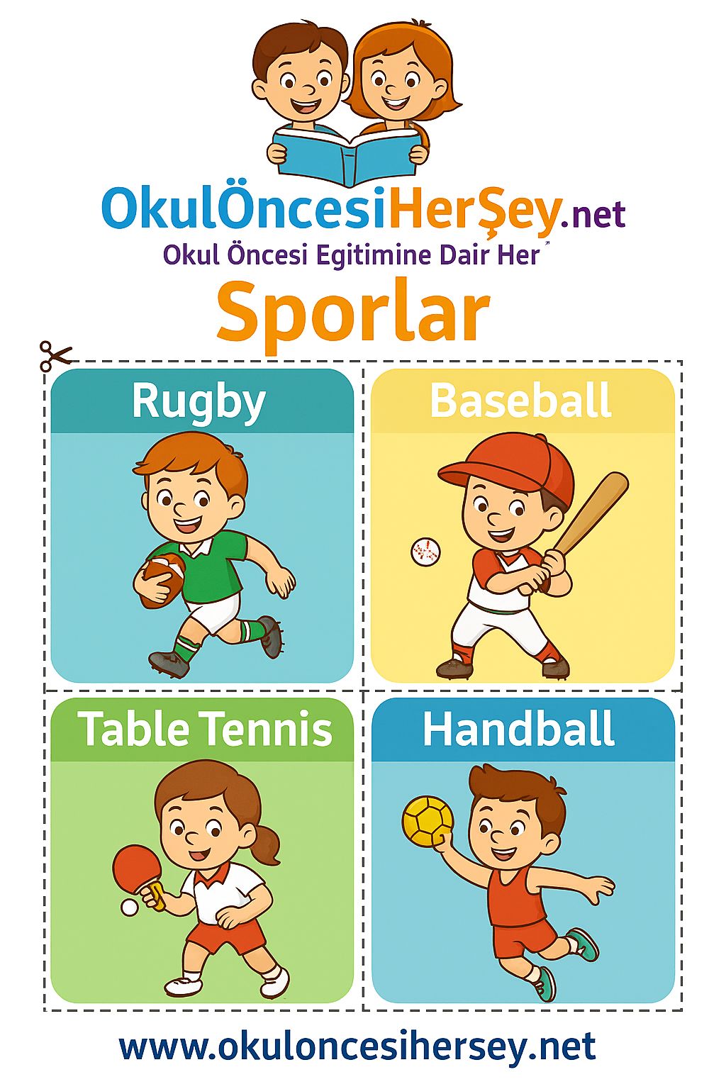 Çocuklar İçin  Spor Dalları Flashkart  