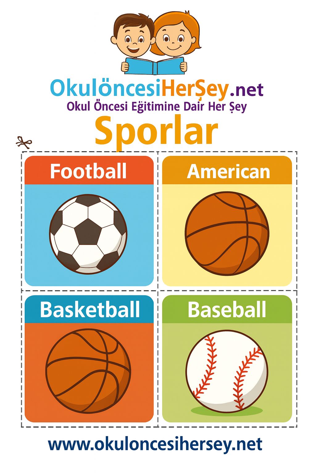 Çocuklar İçin  Spor Dalları Flashkart  