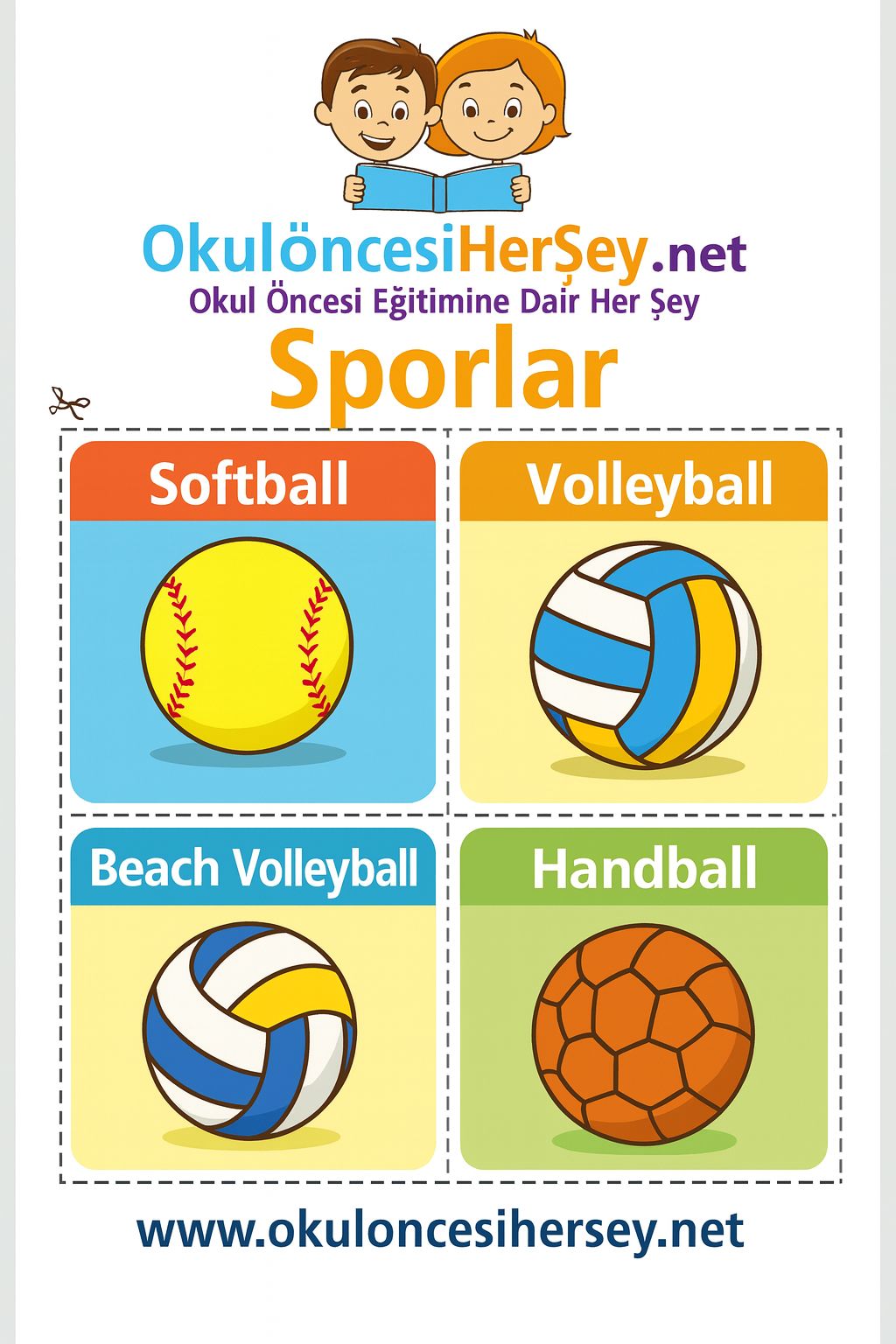 Çocuklar İçin  Spor Dalları Flashkart  