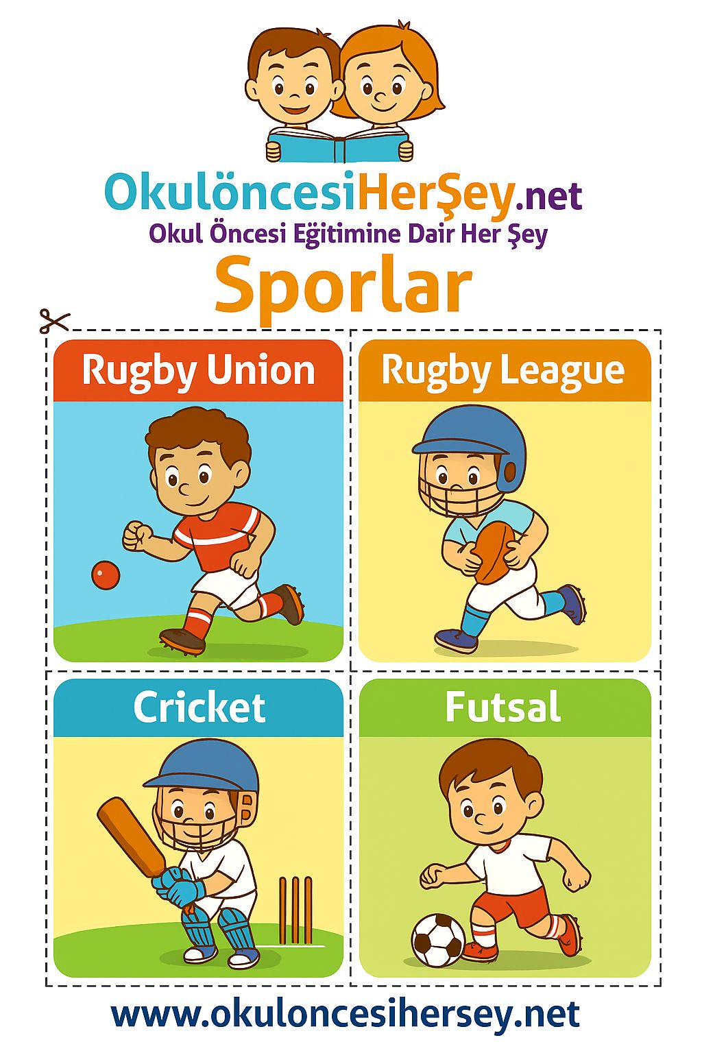 Çocuklar İçin  Spor Dalları Flashkart  