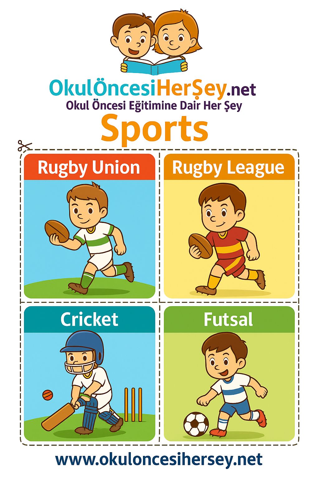 Çocuklar İçin  Spor Dalları Flashkart  