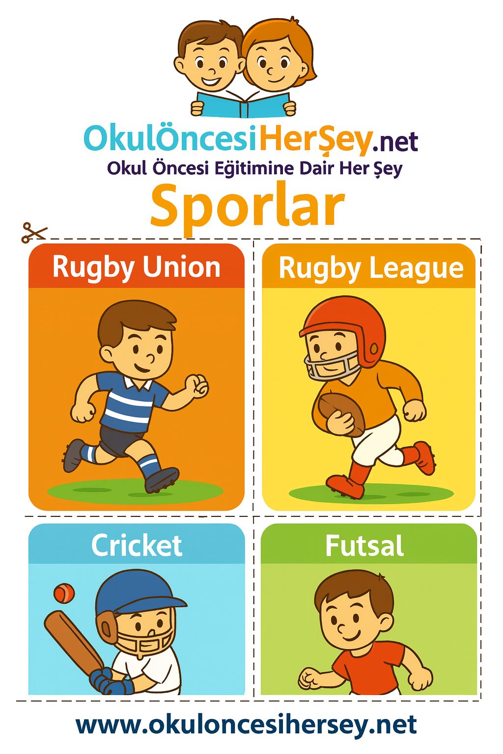 Çocuklar İçin  Spor Dalları Flashkart  