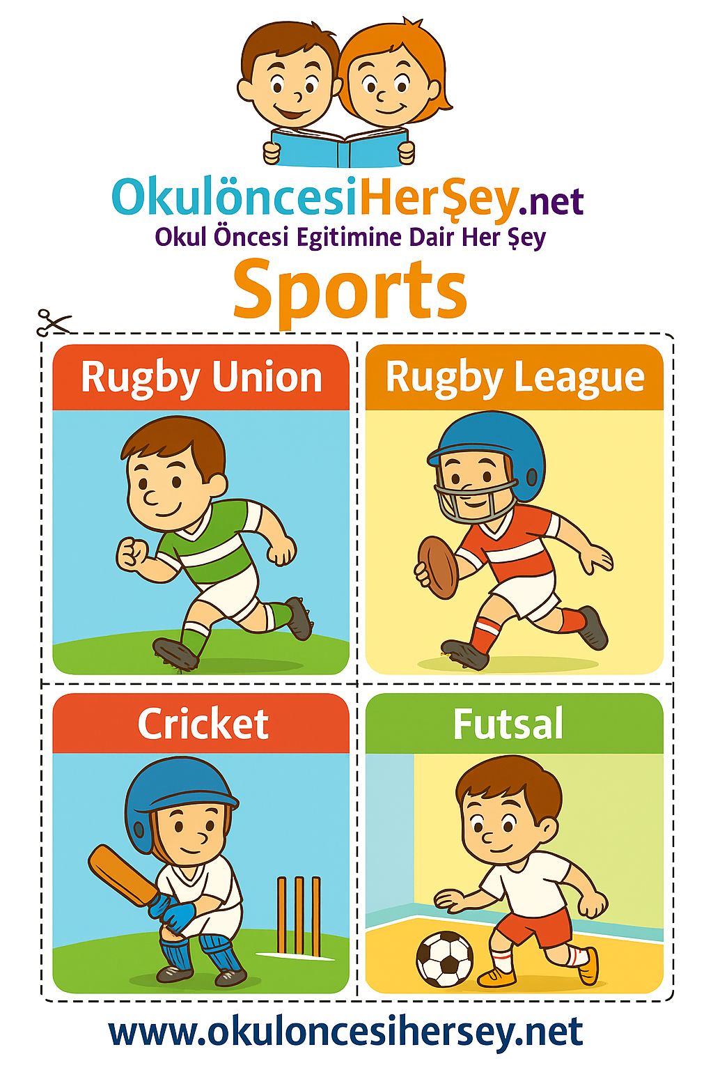 Çocuklar İçin  Spor Dalları Flashkart  