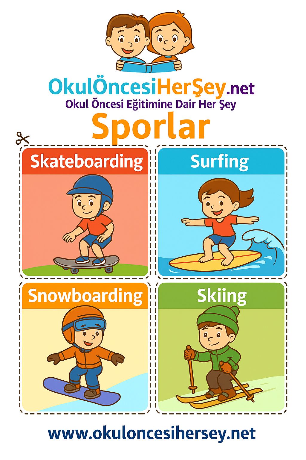 Çocuklar İçin  Spor Dalları Flashkart  