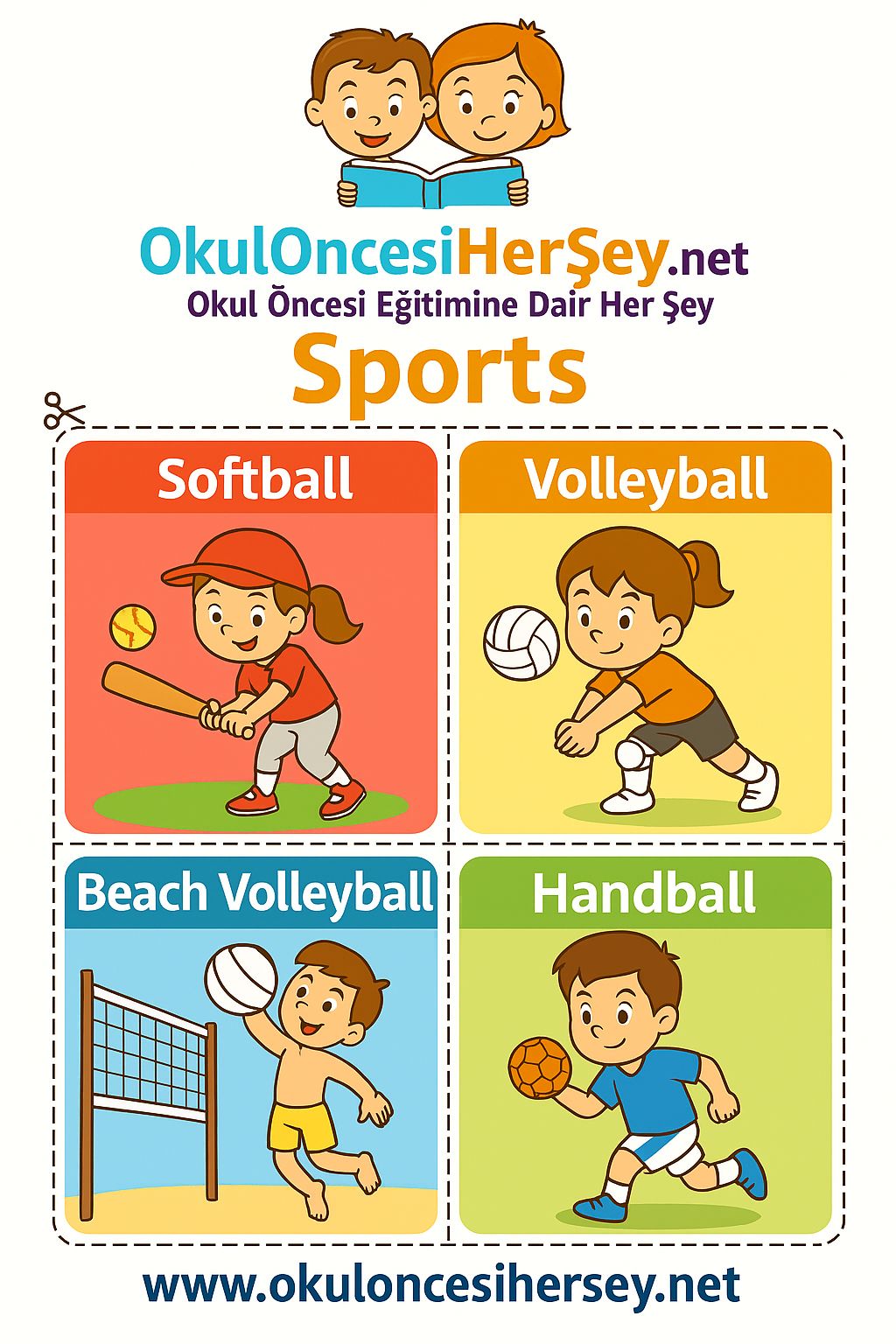Çocuklar İçin  Spor Dalları Flashkart  