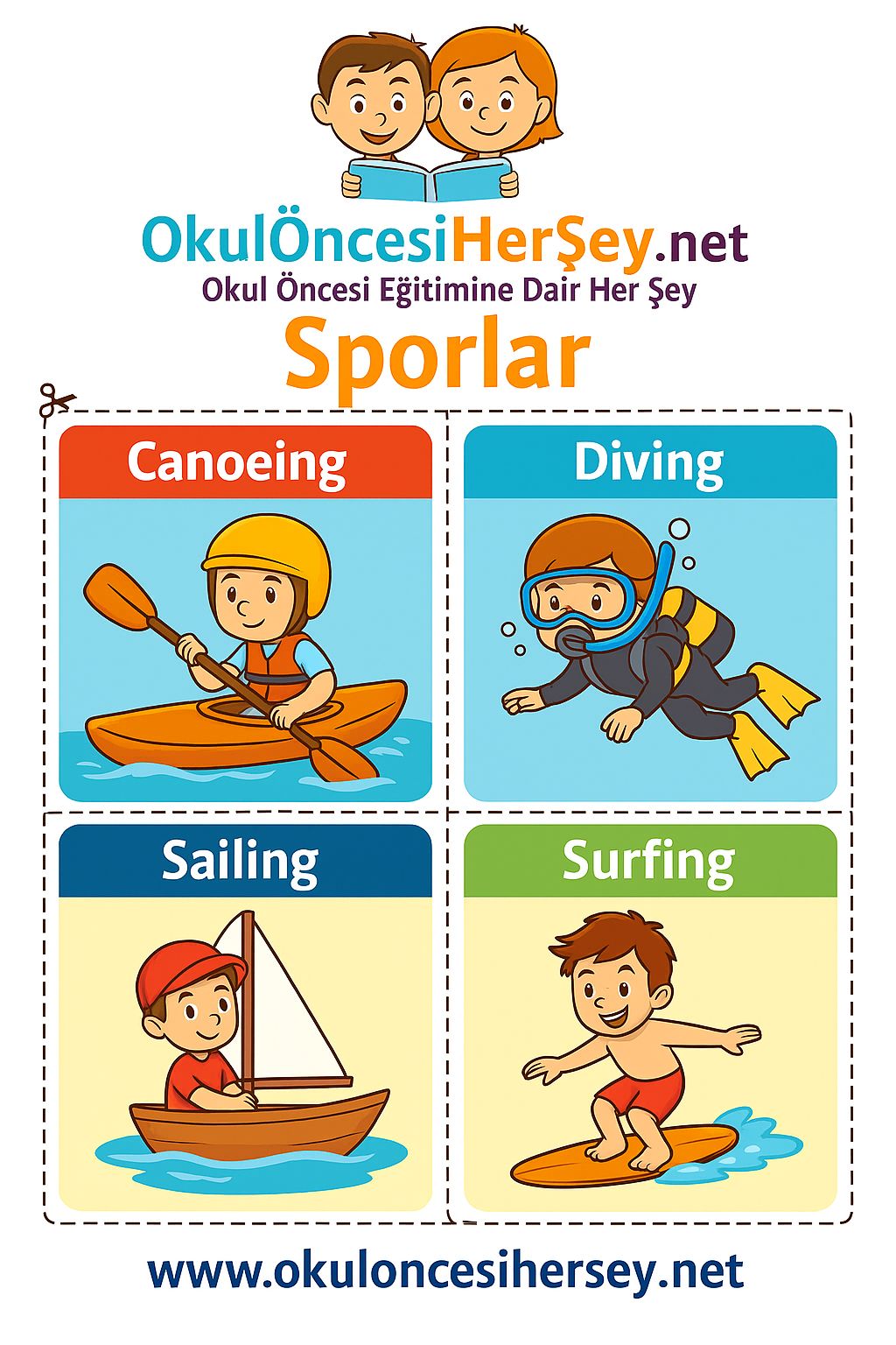 Çocuklar İçin  Spor Dalları Flashkart  