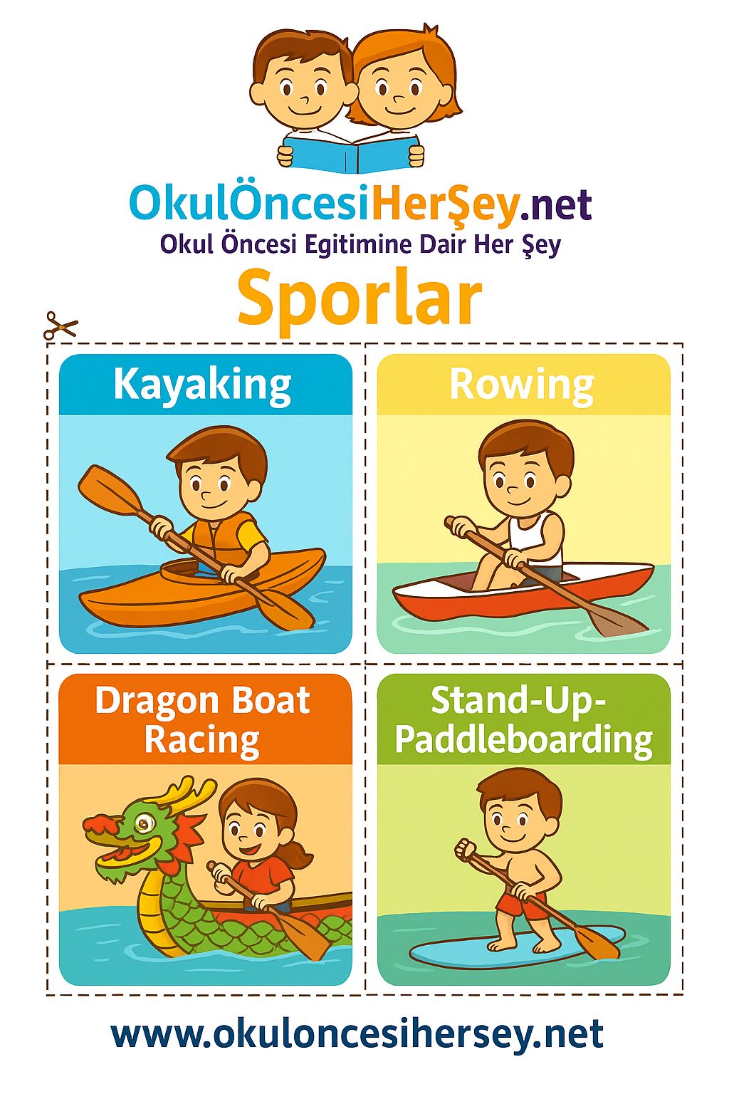 Çocuklar İçin  Spor Dalları Flashkart  