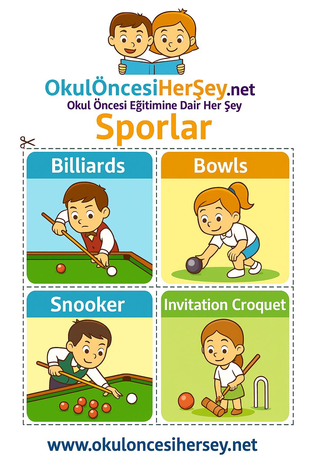 Çocuklar İçin  Spor Dalları Flashkart  