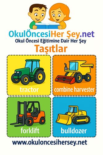 Çocuklar İçin  İngilizce Taşıtlar Flashkart  