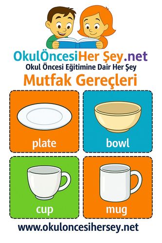 Çocuklar İçin  İngilizce Muftak Gereçleri Flashkart  