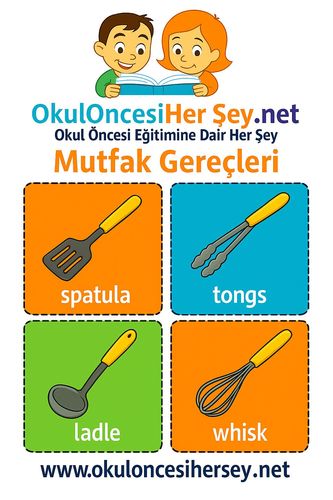 Çocuklar İçin  İngilizce Muftak Gereçleri Flashkart  