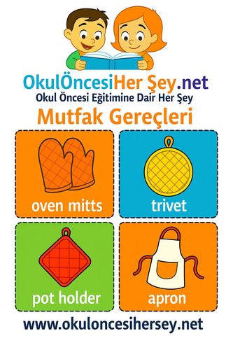 Çocuklar İçin  İngilizce Muftak Gereçleri Flashkart  