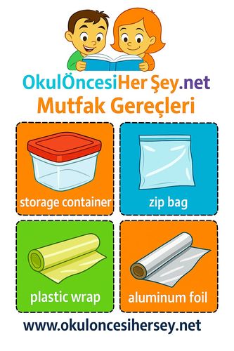 Çocuklar İçin  İngilizce Muftak Gereçleri Flashkart  