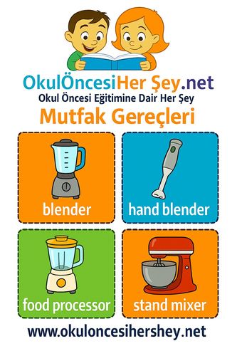 Çocuklar İçin  İngilizce Muftak Gereçleri Flashkart  