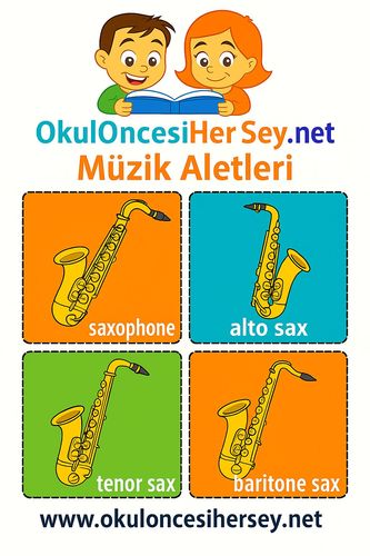 Çocuklar İçin  İngilizce Müzik Aletleri Flashkart  