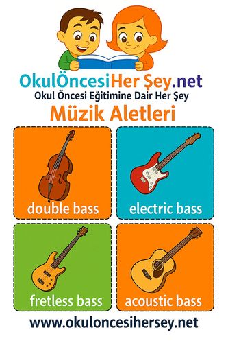 Çocuklar İçin  İngilizce Müzik Aletleri Flashkart  