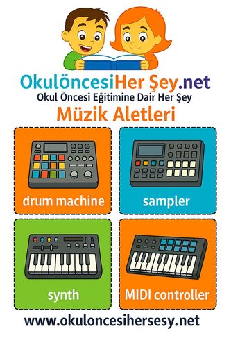 Çocuklar İçin  İngilizce Müzik Aletleri Flashkart  
