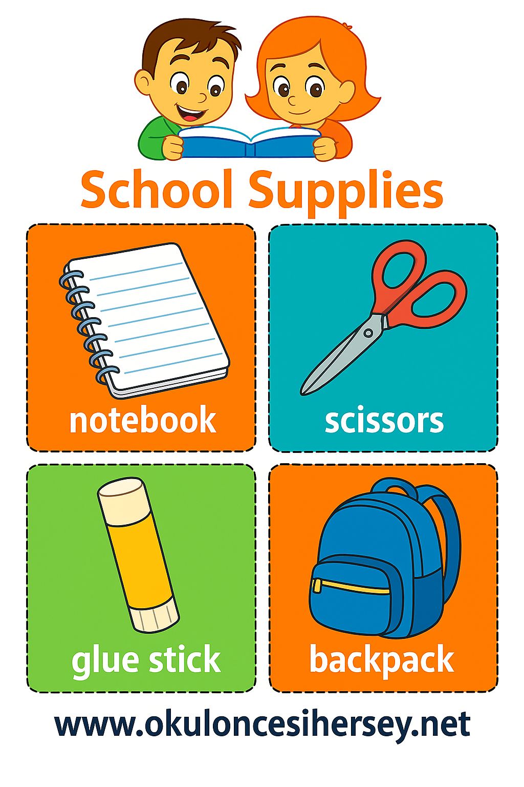 İngilizce Okul Gereçleri Flashkart