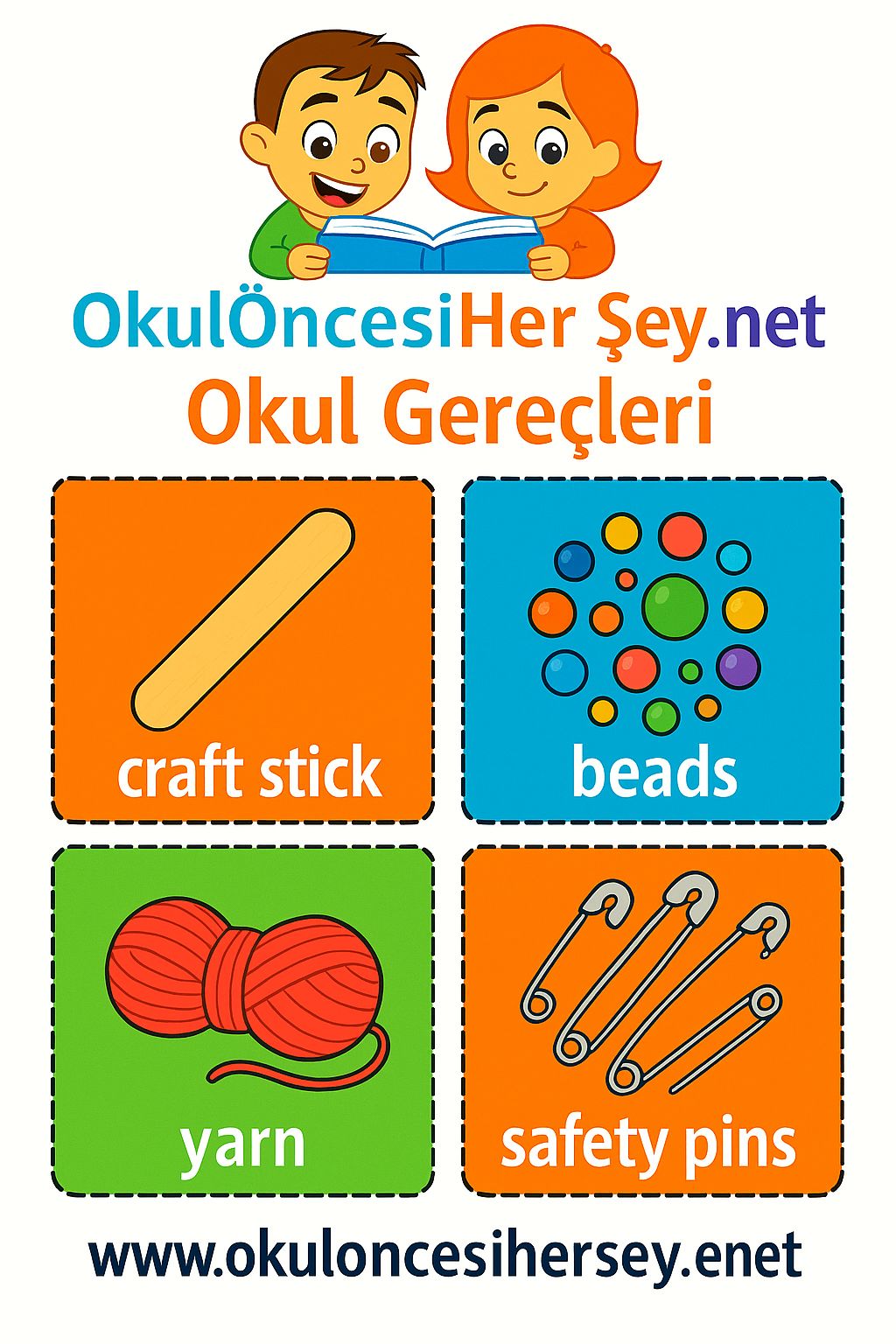 İngilizce Okul Gereçleri Flashkart