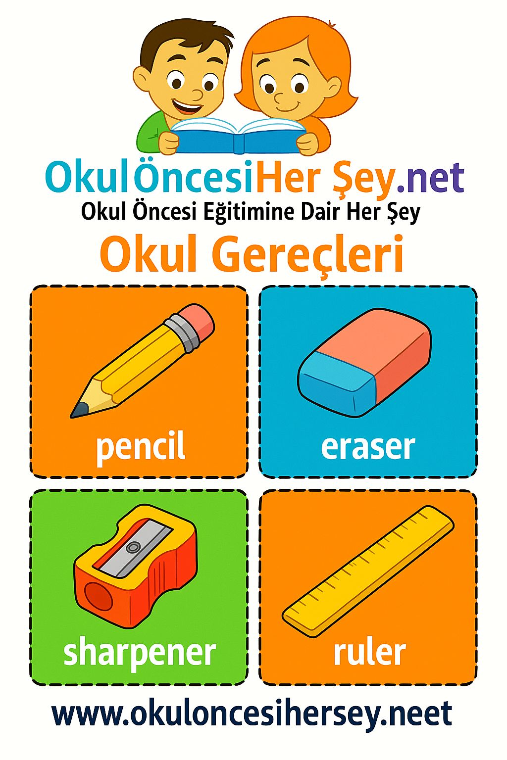 İngilizce Okul Gereçleri Flashkart