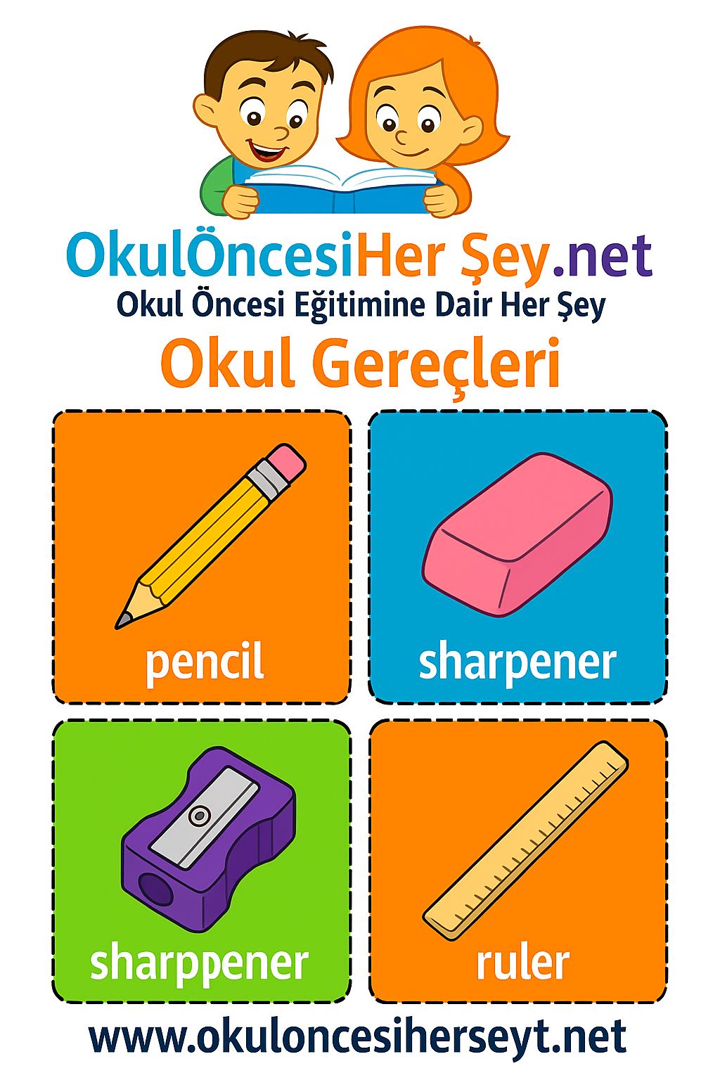 İngilizce Okul Gereçleri Flashkart