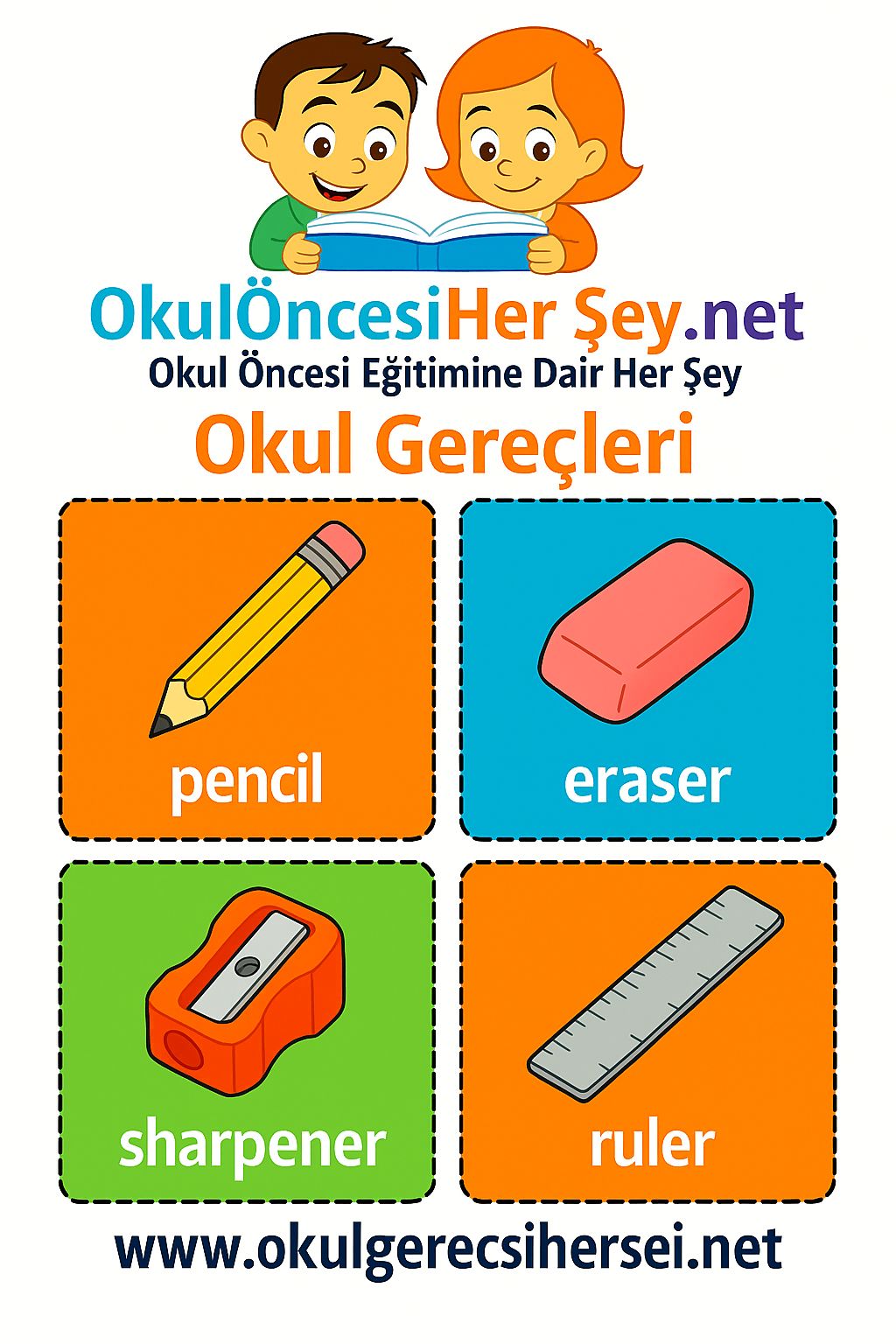 İngilizce Okul Gereçleri Flashkart