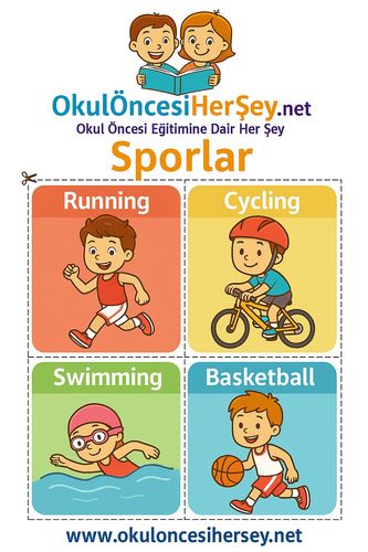 Çocuklar İçin  İngilizce Spor Dalları Flashkart  