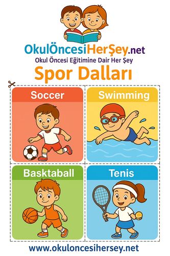 Çocuklar İçin  İngilizce Spor Dalları Flashkart  