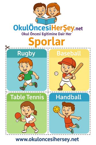 Çocuklar İçin  İngilizce Spor Dalları Flashkart  