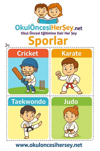 Çocuklar İçin  İngilizce Spor Dalları Flashkart  