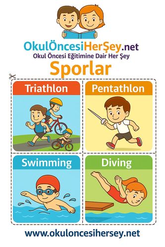 Çocuklar İçin  İngilizce Spor Dalları Flashkart  