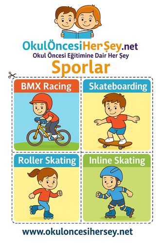 Çocuklar İçin  İngilizce Spor Dalları Flashkart  