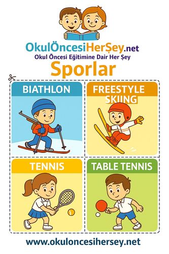Çocuklar İçin  İngilizce Spor Dalları Flashkart  