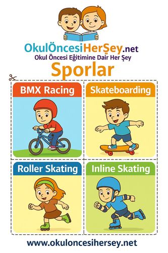 Çocuklar İçin  İngilizce Spor Dalları Flashkart  