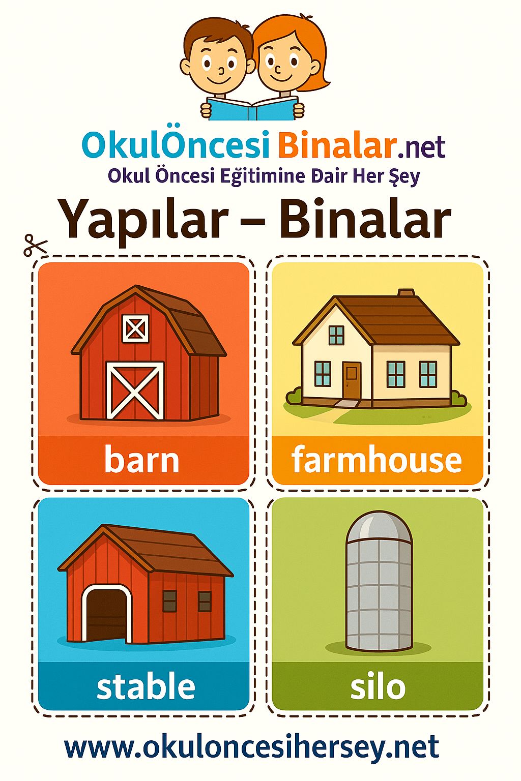 İngilizce Yapılar-Binalar Flashkart